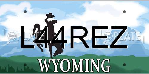 L44REZ Wyoming License Plate