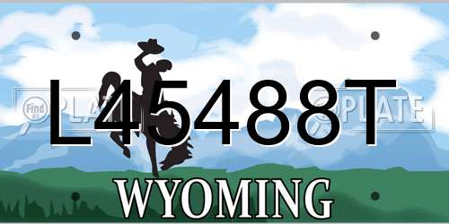 L45488T Wyoming License Plate