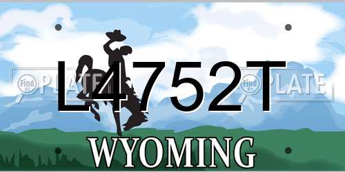 L4752T Wyoming License Plate