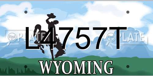 L4757T Wyoming License Plate