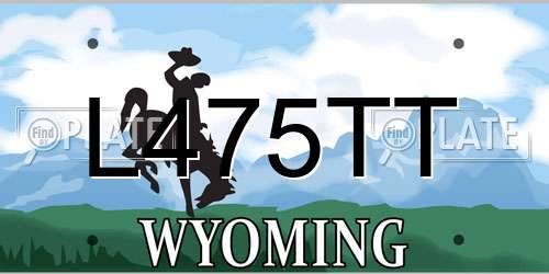 L475TT Wyoming License Plate