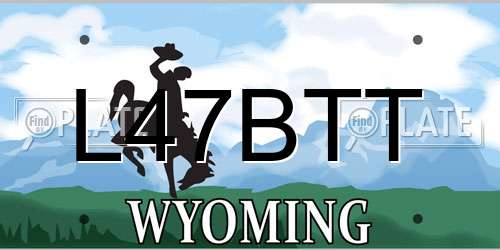 L47BTT Wyoming License Plate