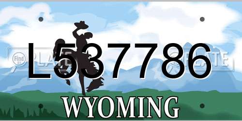 L537786 Wyoming License Plate