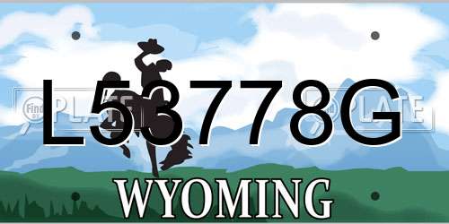 L53778G Wyoming License Plate