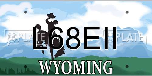 L68EII Wyoming License Plate
