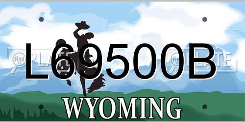 L69500B Wyoming License Plate