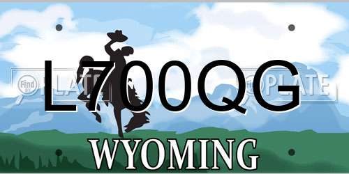 L700QG Wyoming License Plate
