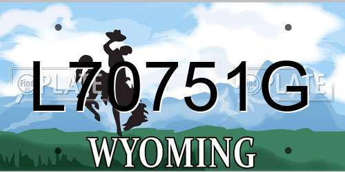 L70751G Wyoming License Plate