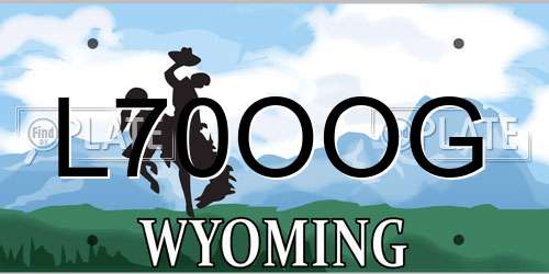 L70OOG Wyoming License Plate