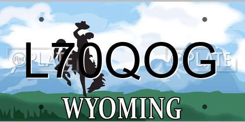 L70QOG Wyoming License Plate
