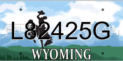 L82425G Wyoming License Plate