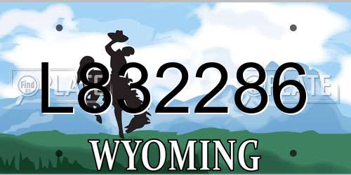 L832286 Wyoming License Plate