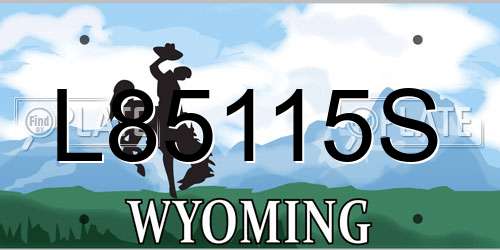 L85115S Wyoming License Plate