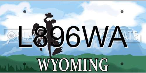 L896WA Wyoming License Plate