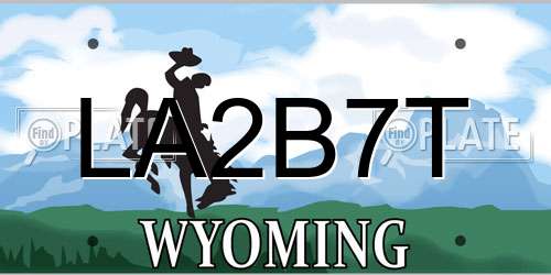 LA2B7T Wyoming License Plate
