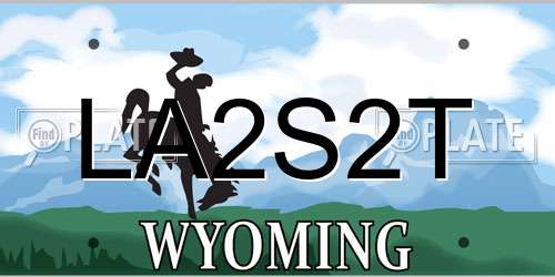 LA2S2T Wyoming License Plate