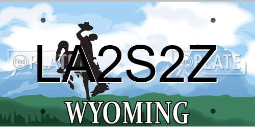 LA2S2Z Wyoming License Plate