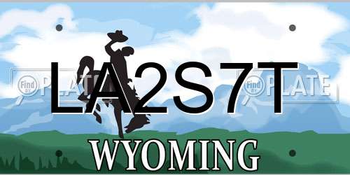 LA2S7T Wyoming License Plate