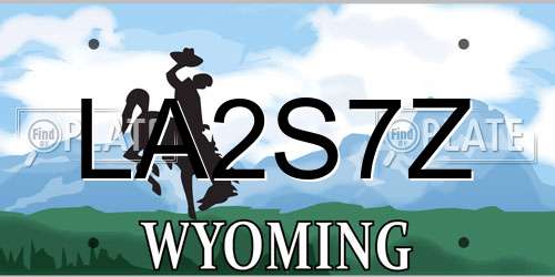 LA2S7Z Wyoming License Plate