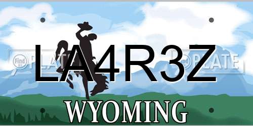 LA4R3Z Wyoming License Plate