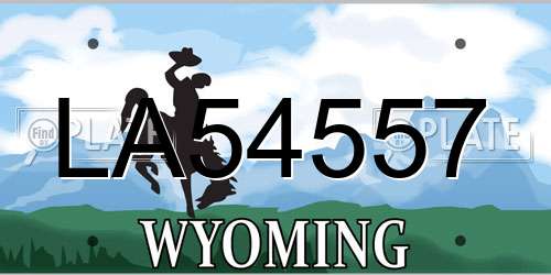 LA54557 Wyoming License Plate