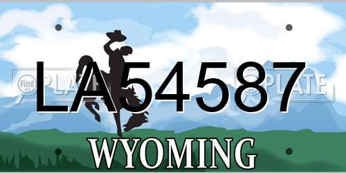 LA54587 Wyoming License Plate