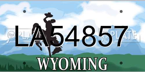 LA54857 Wyoming License Plate