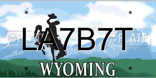 LA7B7T Wyoming License Plate