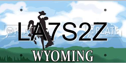 LA7S2Z Wyoming License Plate