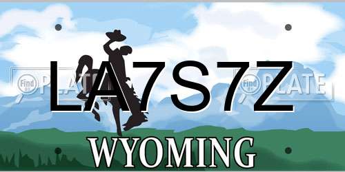 LA7S7Z Wyoming License Plate