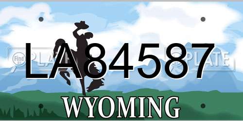LA84587 Wyoming License Plate