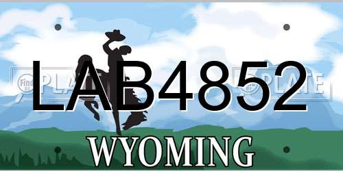 LAB4852 Wyoming License Plate