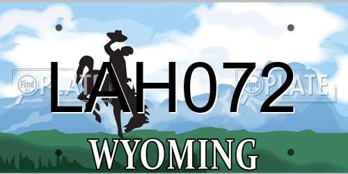 LAH072 Wyoming License Plate