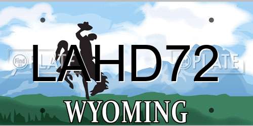 LAHD72 Wyoming License Plate