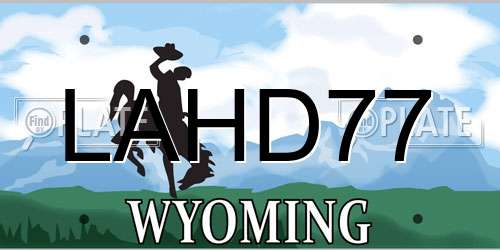 LAHD77 Wyoming License Plate