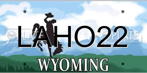 LAHO22 Wyoming License Plate