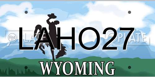 LAHO27 Wyoming License Plate