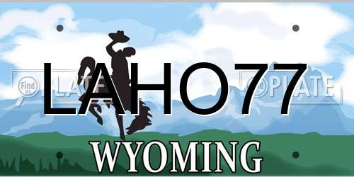 LAHO77 Wyoming License Plate
