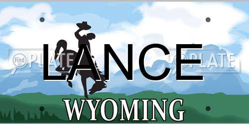 LANCE Wyoming License Plate