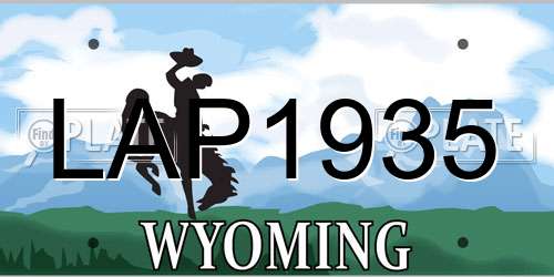 LAP1935 Wyoming License Plate