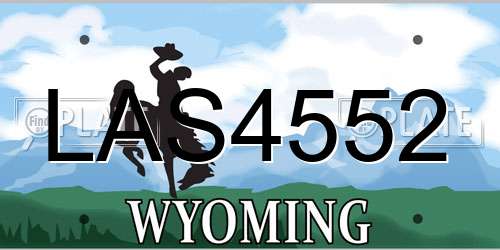 LAS4552 Wyoming License Plate