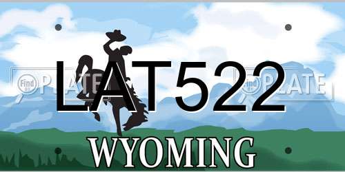 LAT522 Wyoming License Plate