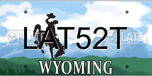 LAT52T Wyoming License Plate