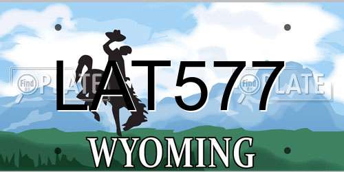LAT577 Wyoming License Plate