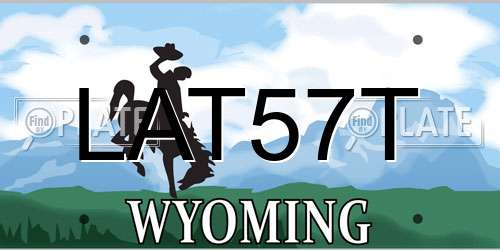 LAT57T Wyoming License Plate