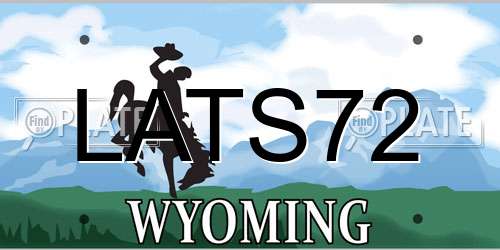 LATS72 Wyoming License Plate