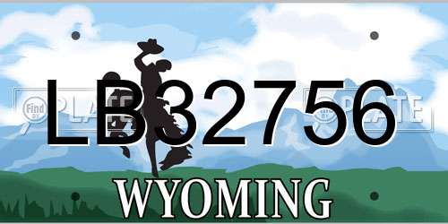 LB32756 Wyoming License Plate