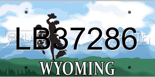 LB37286 Wyoming License Plate