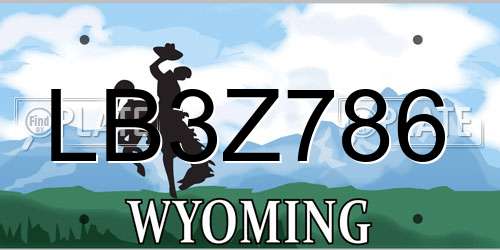 LB3Z786 Wyoming License Plate