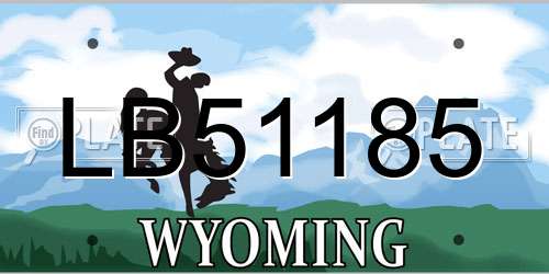 LB51185 Wyoming License Plate